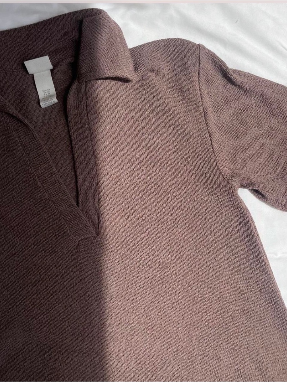 Soft Knit Polo Sweater in Mauve